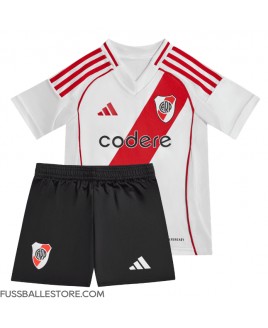 Günstige River Plate Heimtrikotsatz Kinder 2024-25 Kurzarm (+ Kurze Hosen)